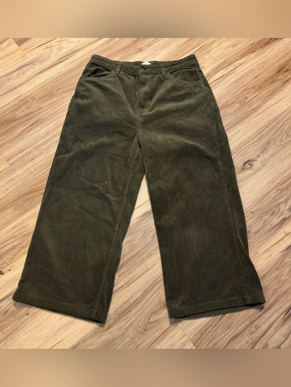 RVCA Olive Green Wide Leg Corduroy Pants